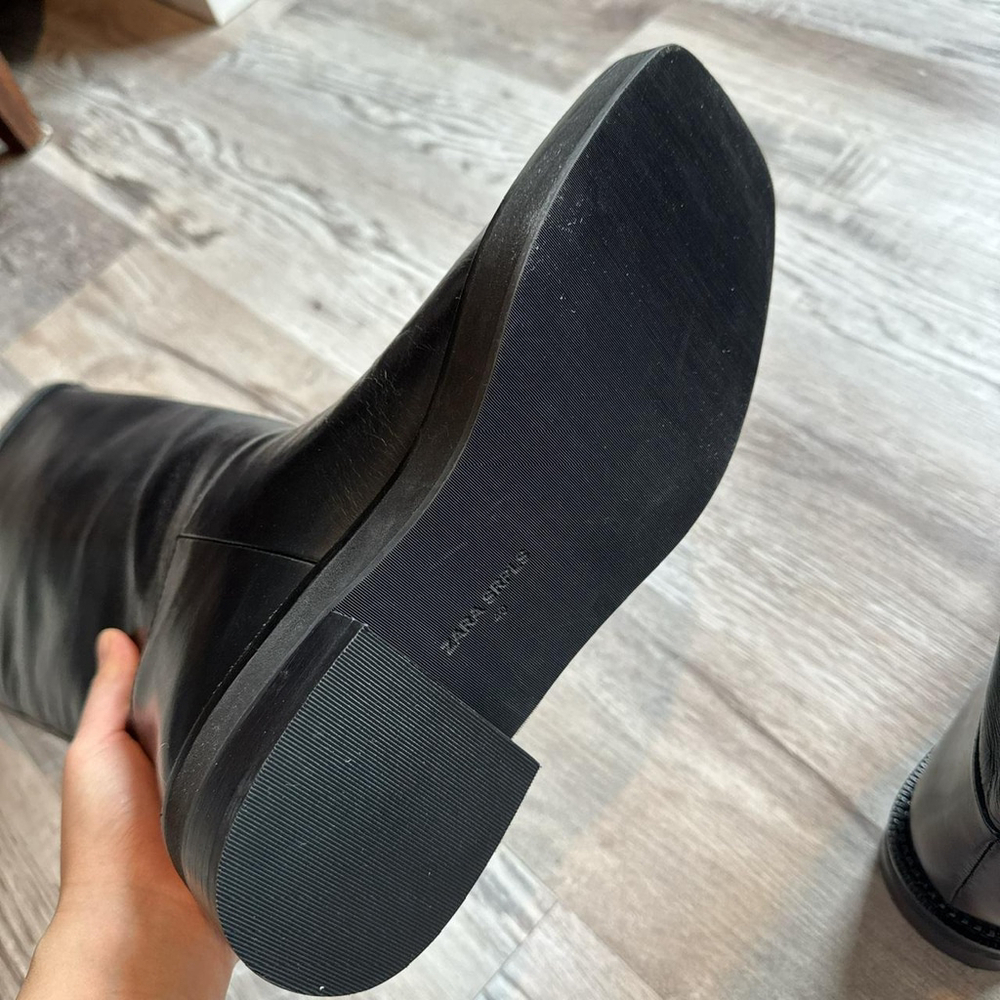 ZARA LIMITED EDITION KNEE HIGH LEATHER BOOTS. Brand new with tag. SIZE 7.5 - Picture 7 of 8